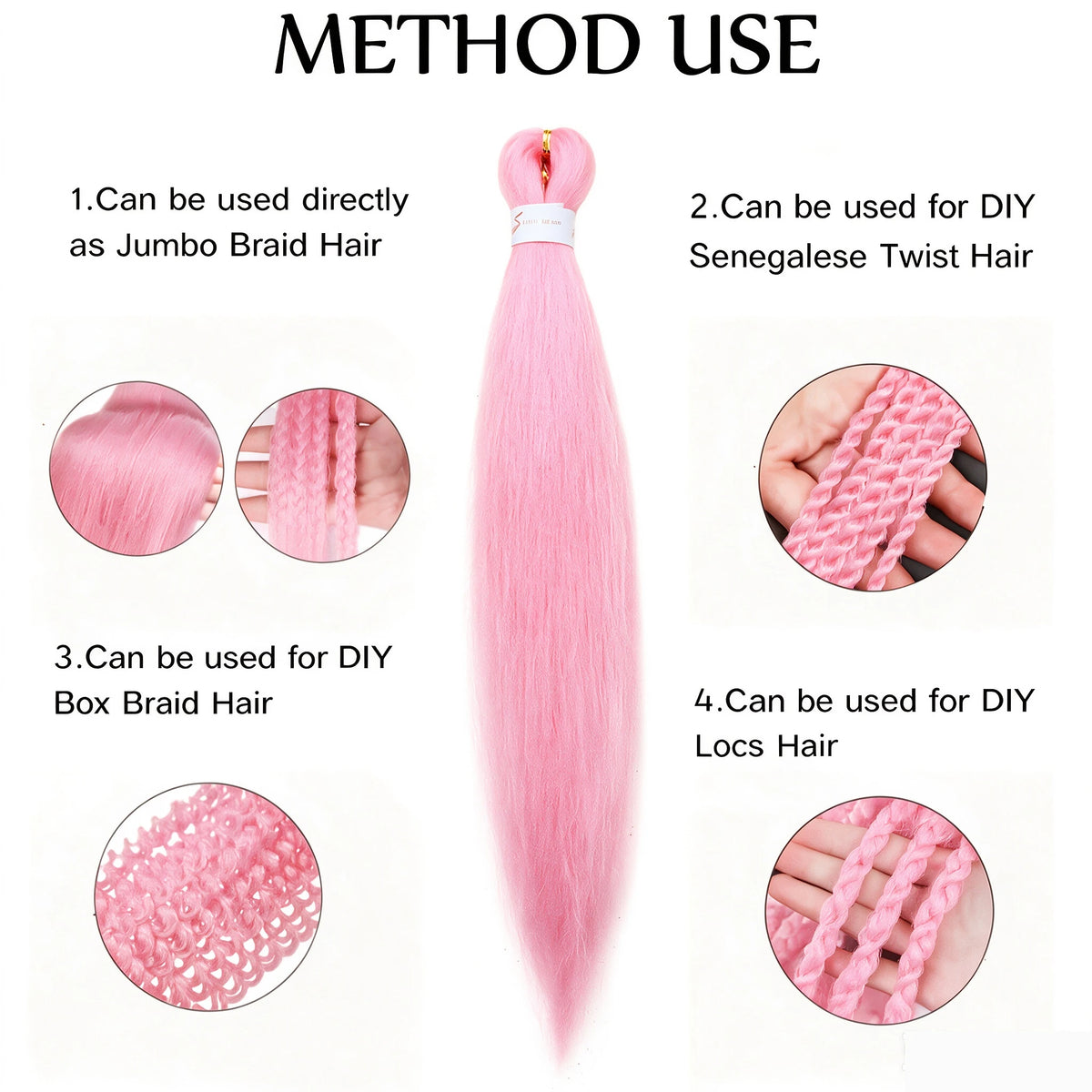 20-Inch Pre-Stretched Yaki Synthetic Braiding Hair Extensions