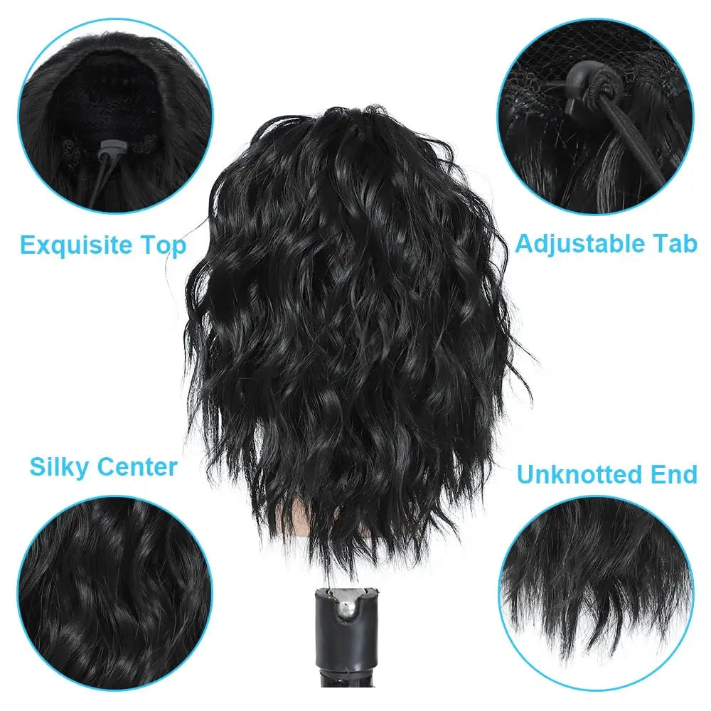 14-Inch Curly Water Ripple Drawstring Ponytail Extension - 10