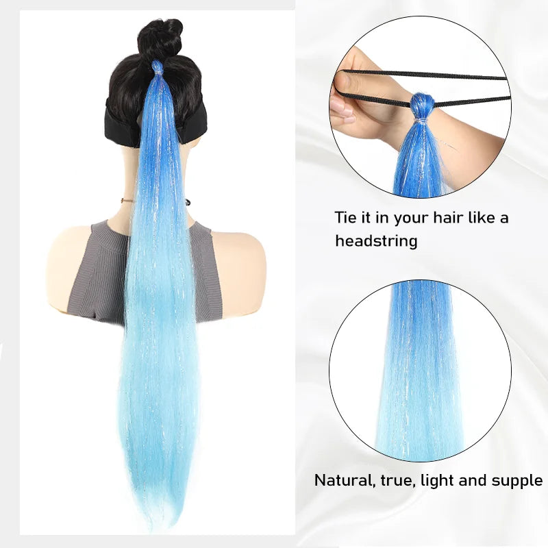 26 Inch Gradient Straight Braided Ponytail Extension - 6