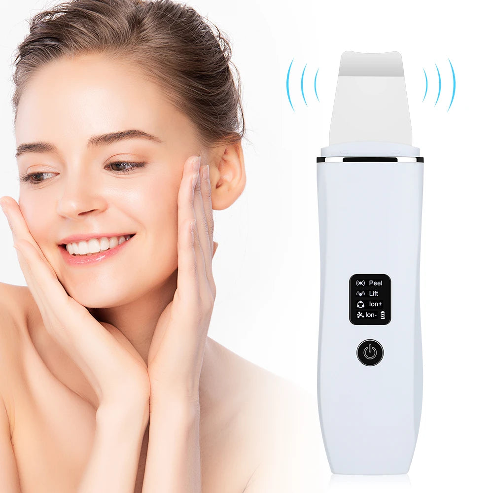 Ultrasonic Facial Skin Scrubber and Pore Deep Cleaning Tool for Radiant Skin