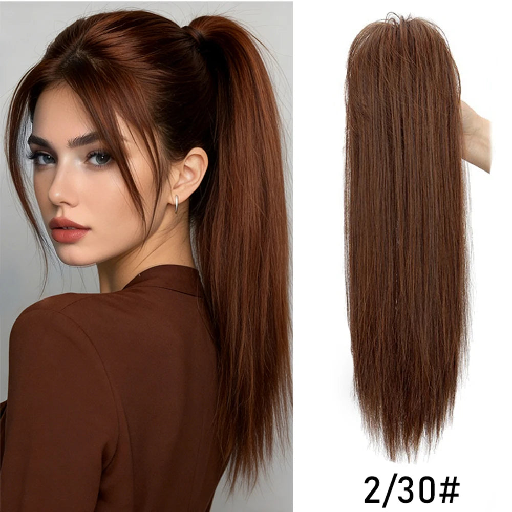 Straight Claw Clip Ponytail Hair Extension for Instant Volume - 6