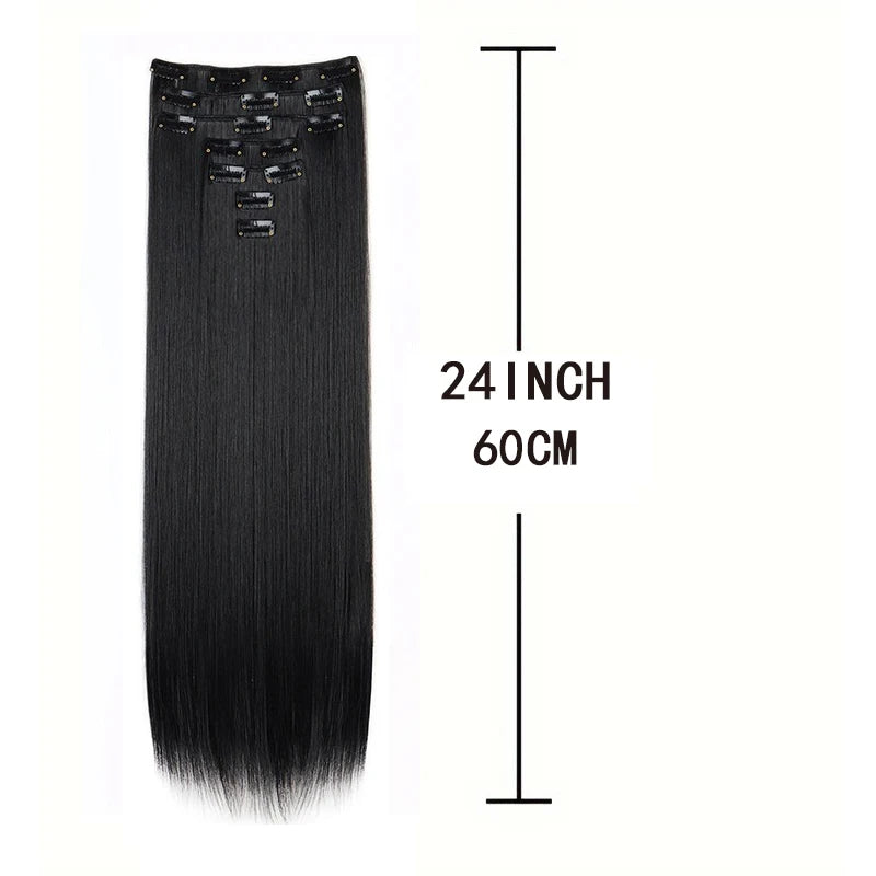 24-Inch Straight Clip-In Hair Extensions for Daily Volume - 2