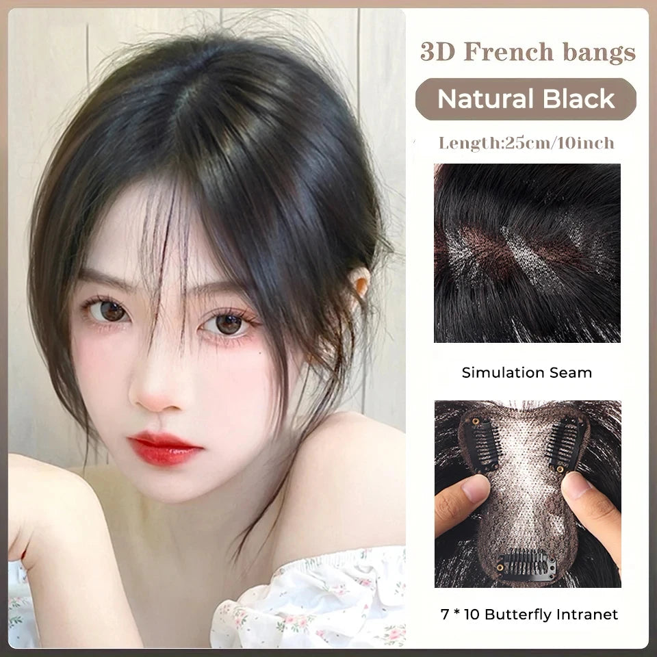 Clip-In Hair Topper Bangs Extension for Natural Volume and Style - 72