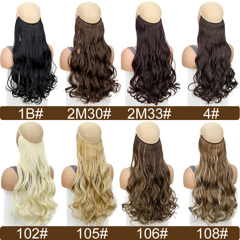 18-Inch Wavy Halo Hair Extension with Invisible Wire