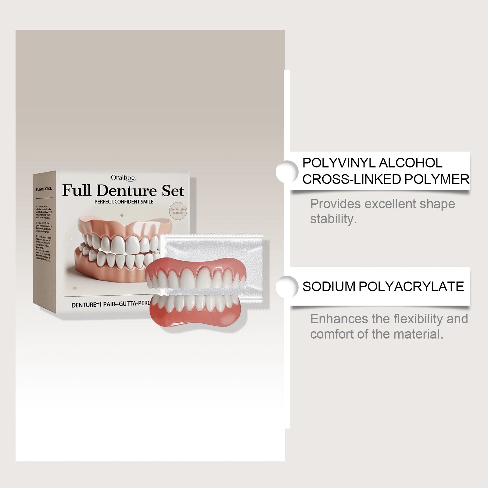 Temporary Silicone Denture Set for Instant Teeth Repair and Smile Makeover - 12