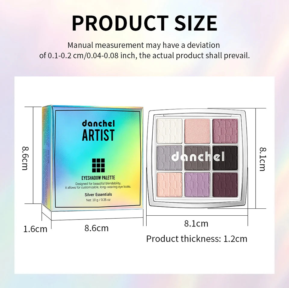 9-Color Professional Eyeshadow Palette for Matte and Shimmer Eye Makeup - 17