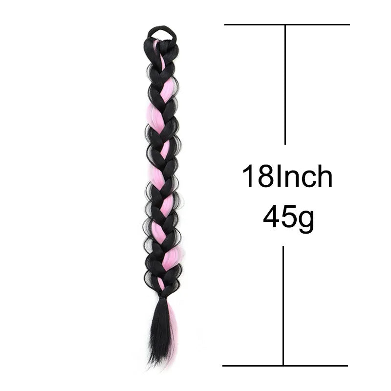 18-Inch Braided Ponytail Hair Extension for Stylish Looks - 3