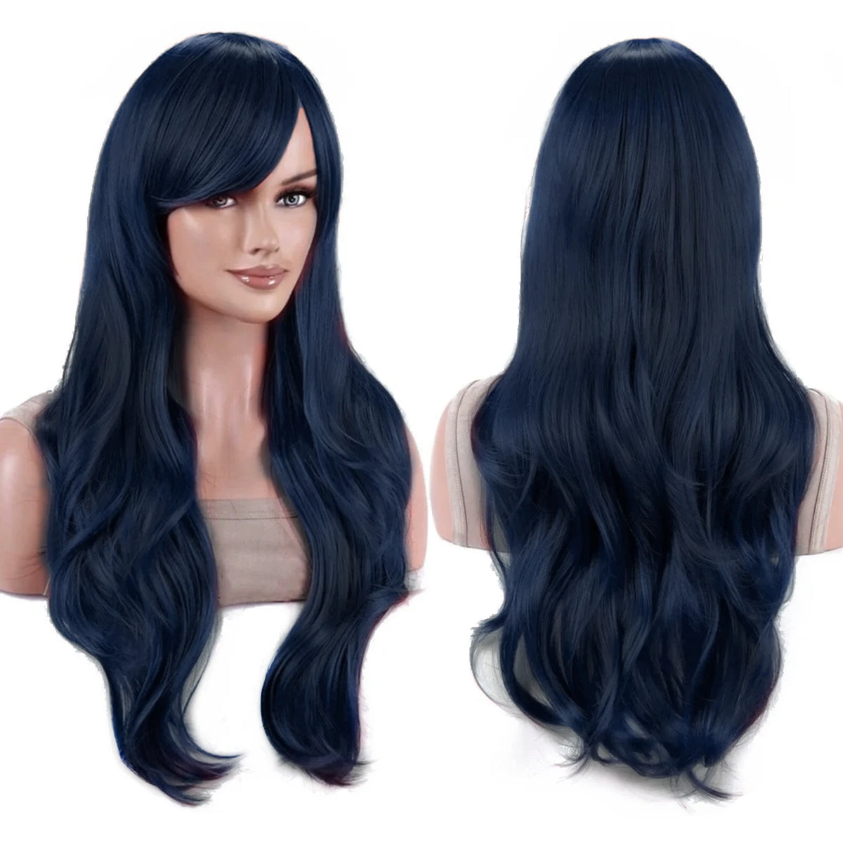 Long Wavy Vibrant Green Cosplay Wig for Halloween Costume Parties