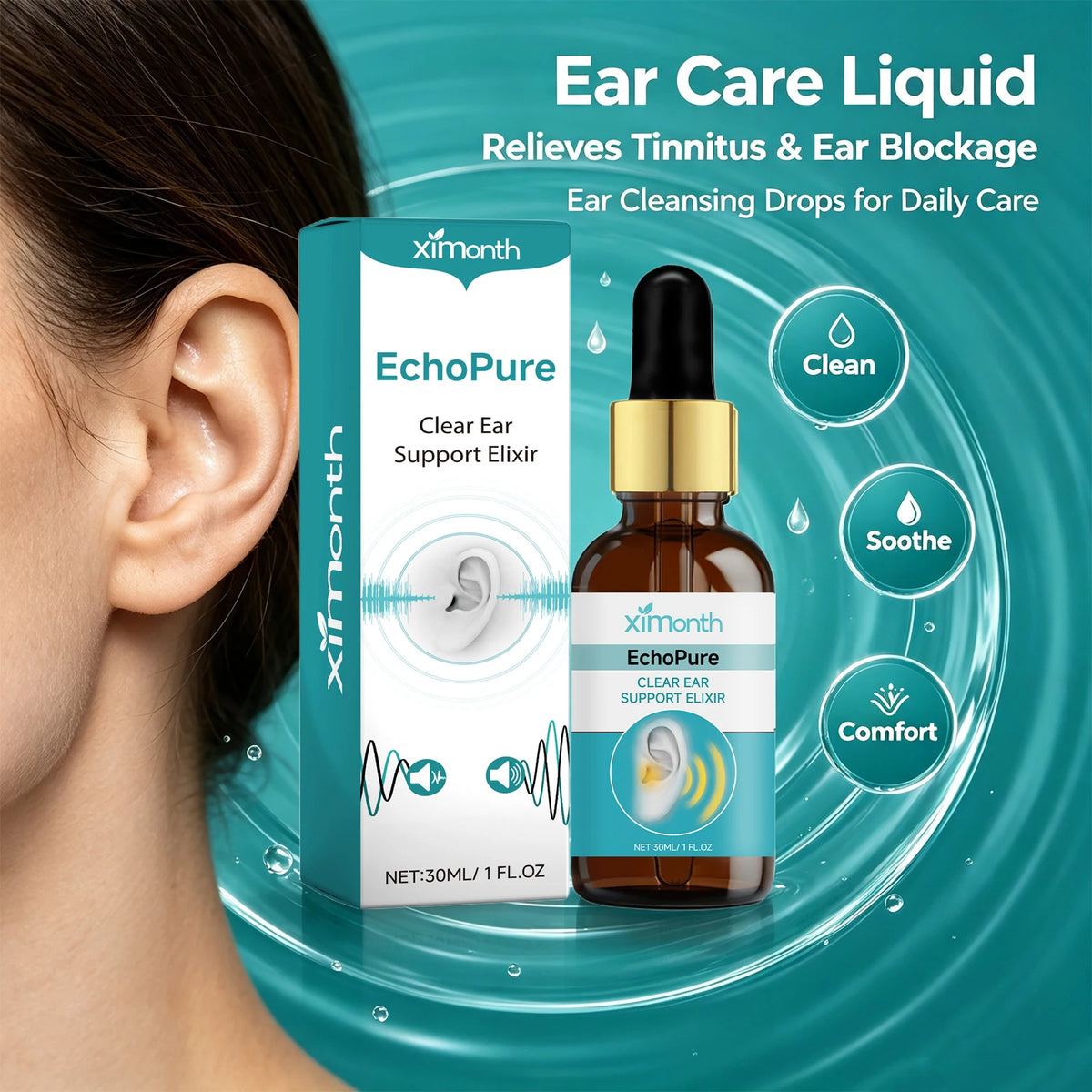 Natural Ear Wax Removal Drops for Tinnitus Relief and Ear Canal Cleaning