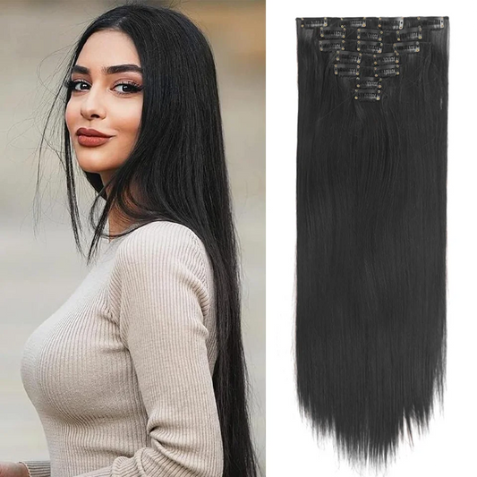 7-Piece Straight Clip-In Hair Extension Set