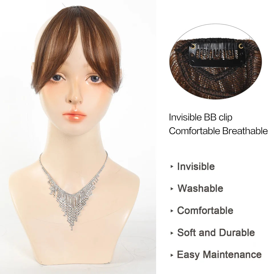 Clip-In Synthetic Hair Bangs for Women with Natural Side Fringes - 2