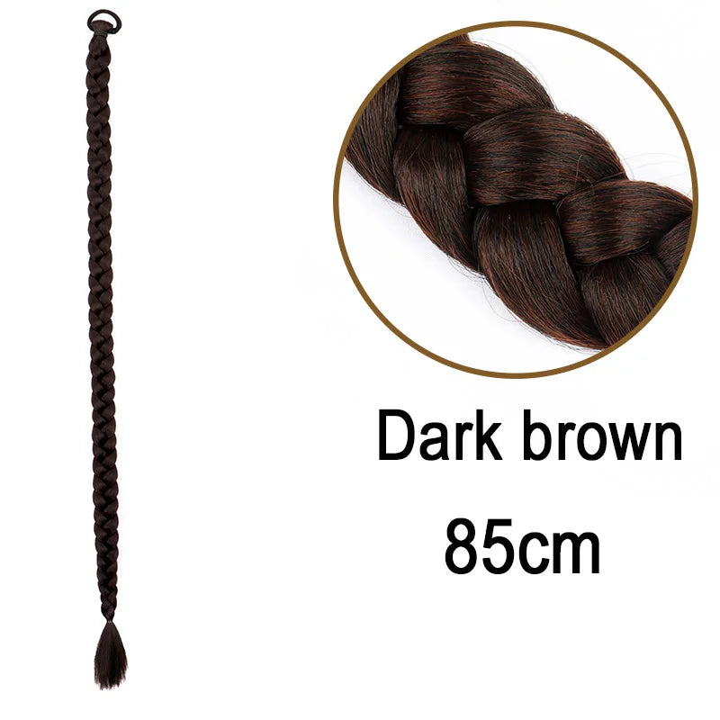 Long Braided Ponytail Extension for Women Synthetic Hairpiece - 11