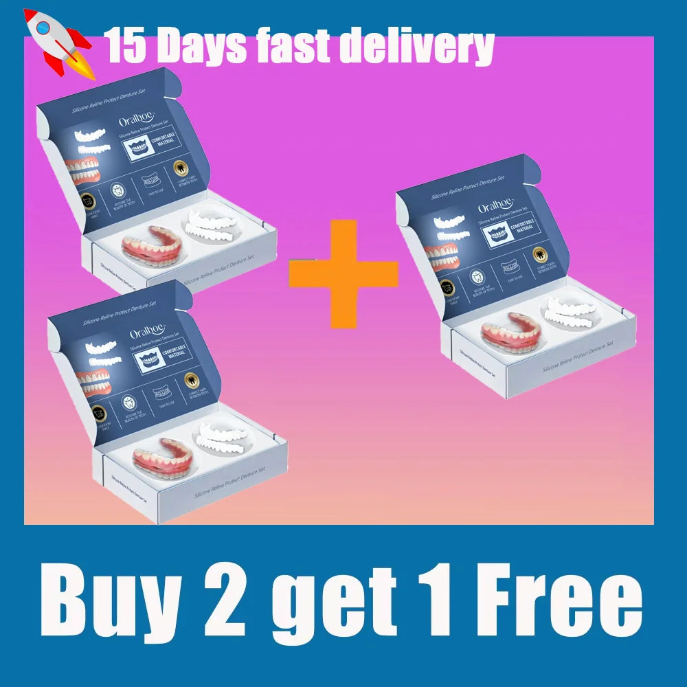 Adjustable Silicone Smile Veneers Kit for Upper and Lower Teeth