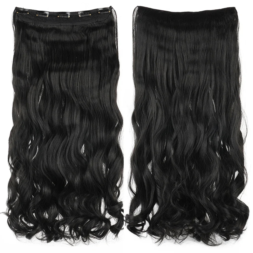 Curly Clip-In Synthetic Hair Extensions for Instant Volume and Length - 24