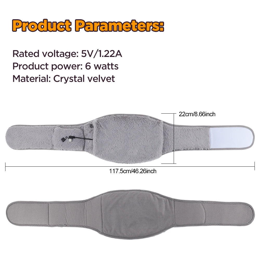 Electric Heating Waist Belt and Hand Warmer for Menstrual Cramp Relief