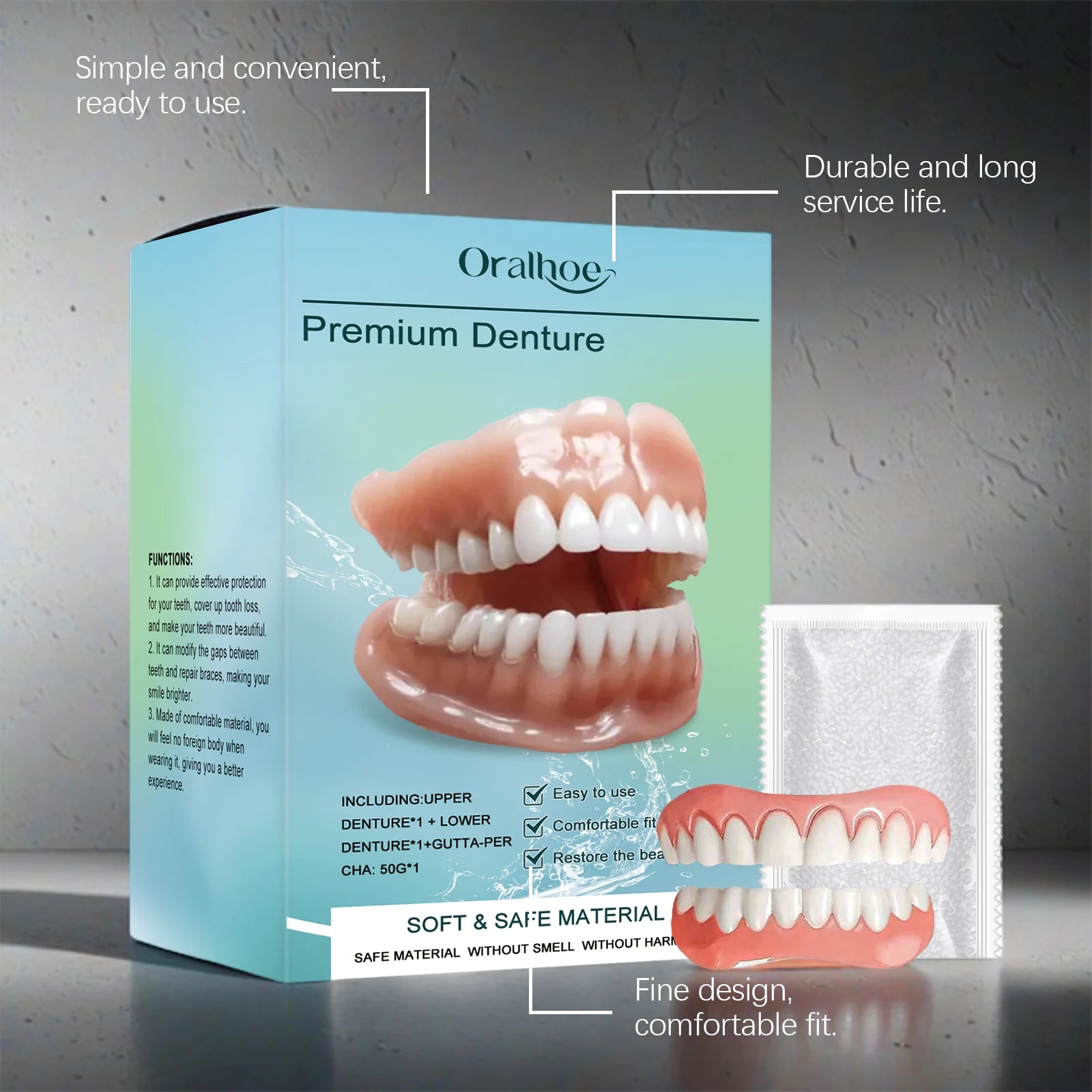 Temporary Silicone Denture Set for Beautiful Smiles and Tooth Repair - 11