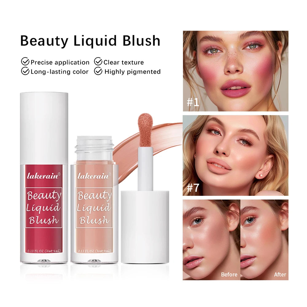 Waterproof Liquid Cheek Blush for Natural Long Lasting Dewy Makeup Glow - 2
