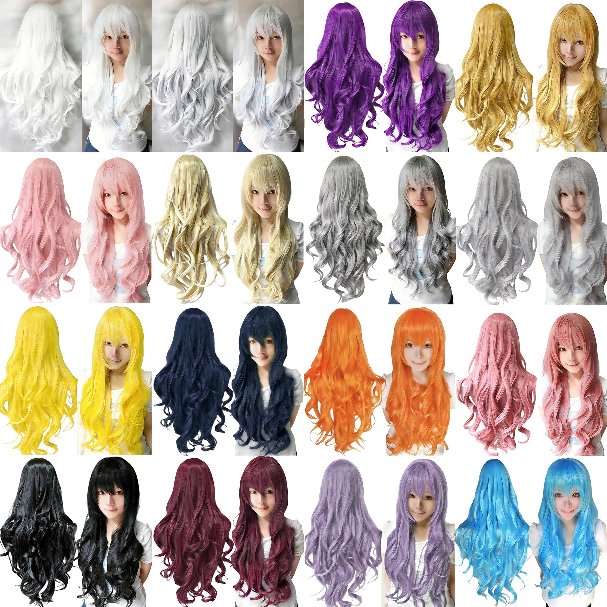 Long Curly Wavy Synthetic Hair Wig for Cosplay and Daily Wear - 1