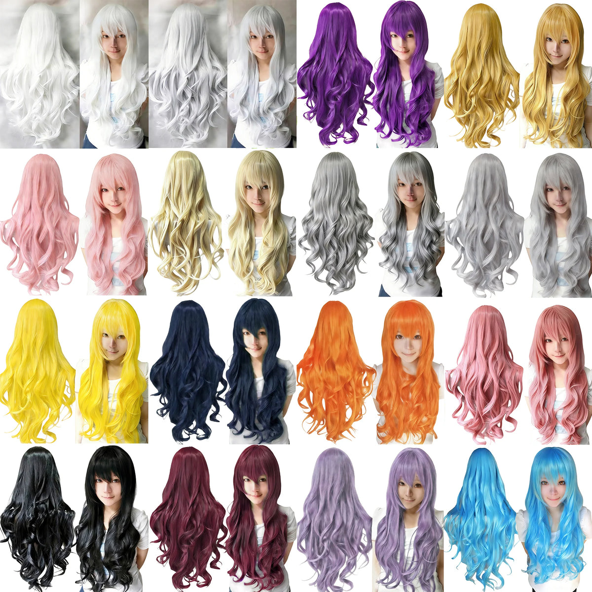 Long Curly Wavy Synthetic Hair Wig for Cosplay and Daily Wear