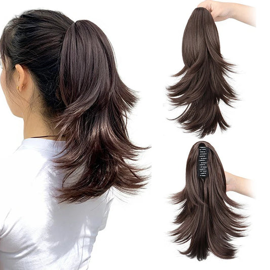 14-Inch Layered Claw Clip Ponytail Hair Extension