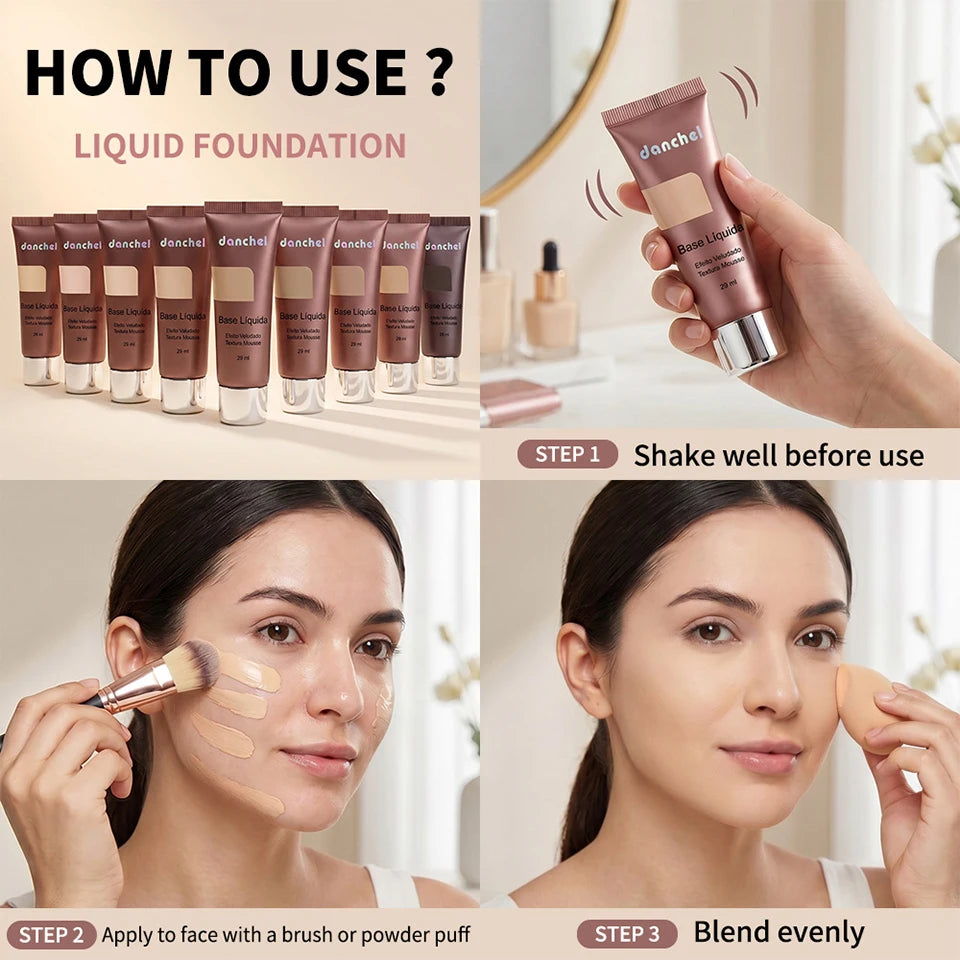 Velvet Matte Liquid Foundation for Flawless Long Lasting Daily Coverage