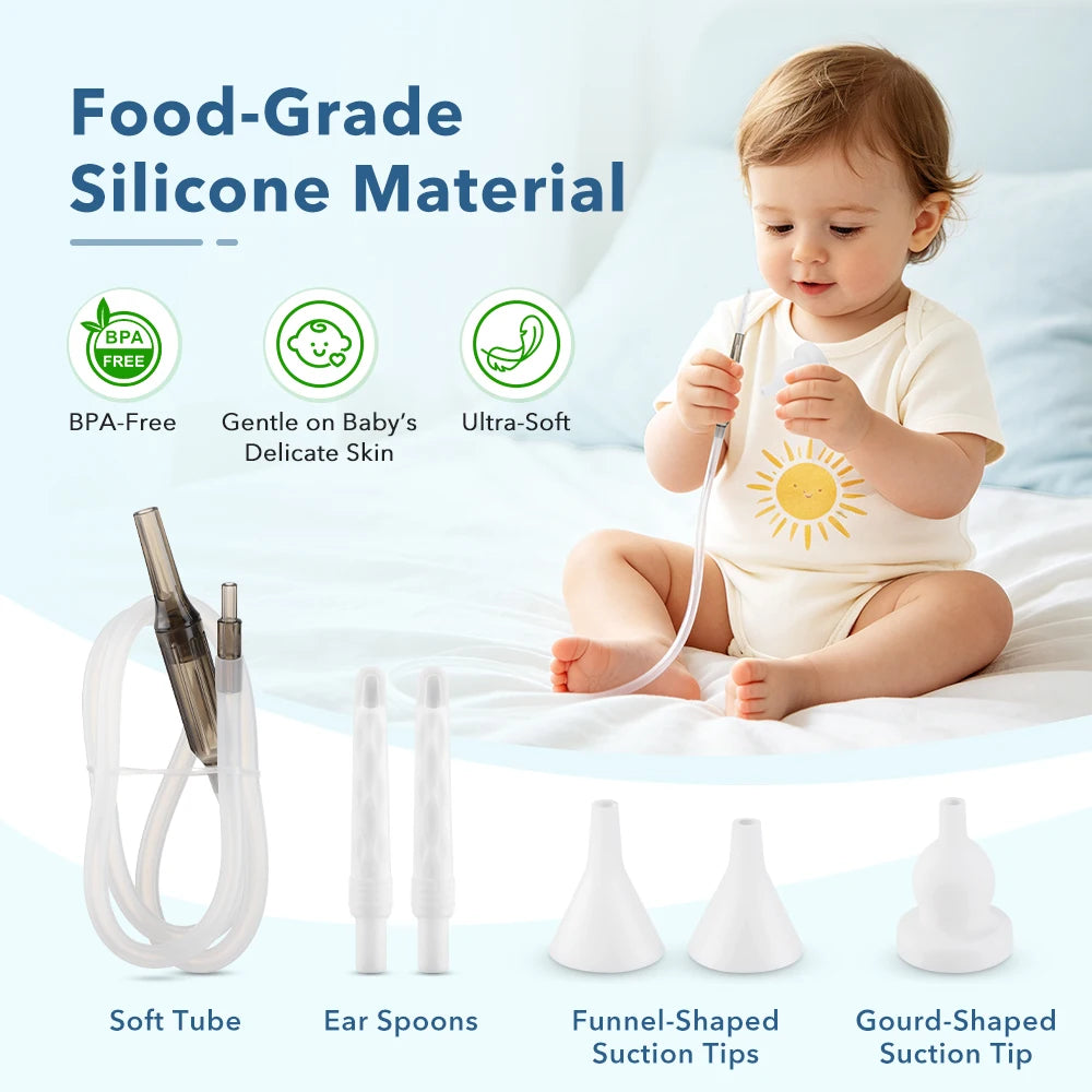 Electric 2-in-1 Nasal Aspirator and Ear Wax Removal Kit for Family - 11