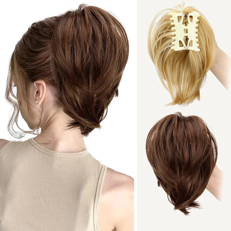 Messy Bun Claw Clip Hair Extension for Quick and Natural Updo Hairstyles