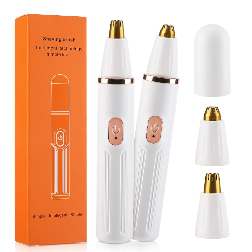 2-in-1 Electric Eyebrow and Nose Hair Trimmer for Painless Grooming