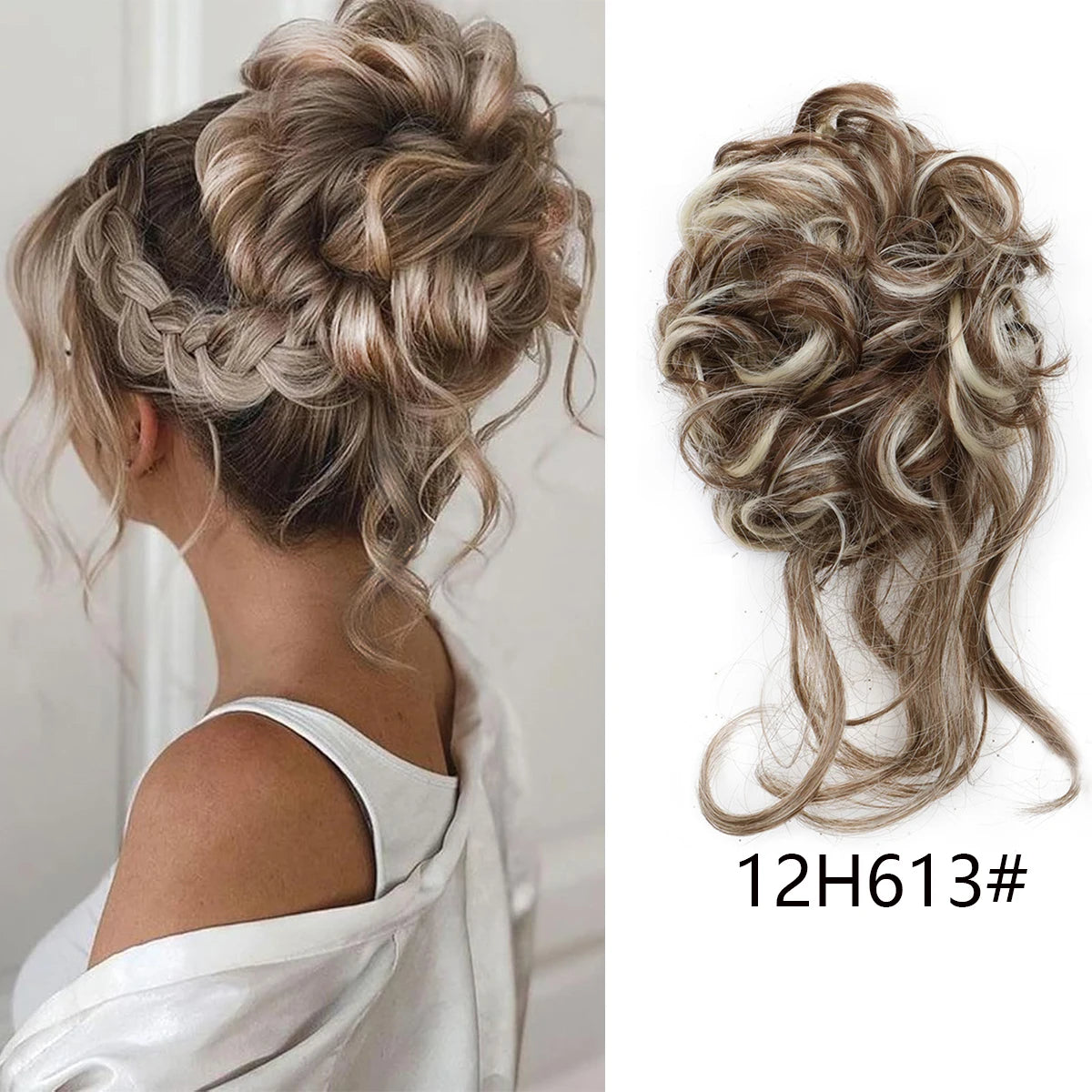 Messy Curly Hair Bun Extension for Instant Volume