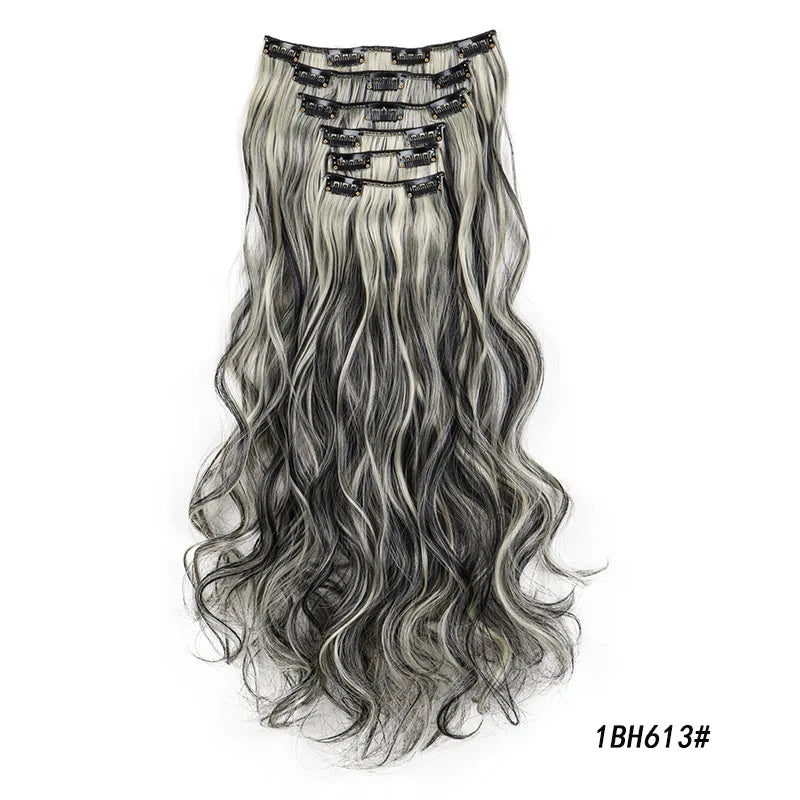 18-Inch Curly Clip-In Hair Extensions for Instant Volume - 21
