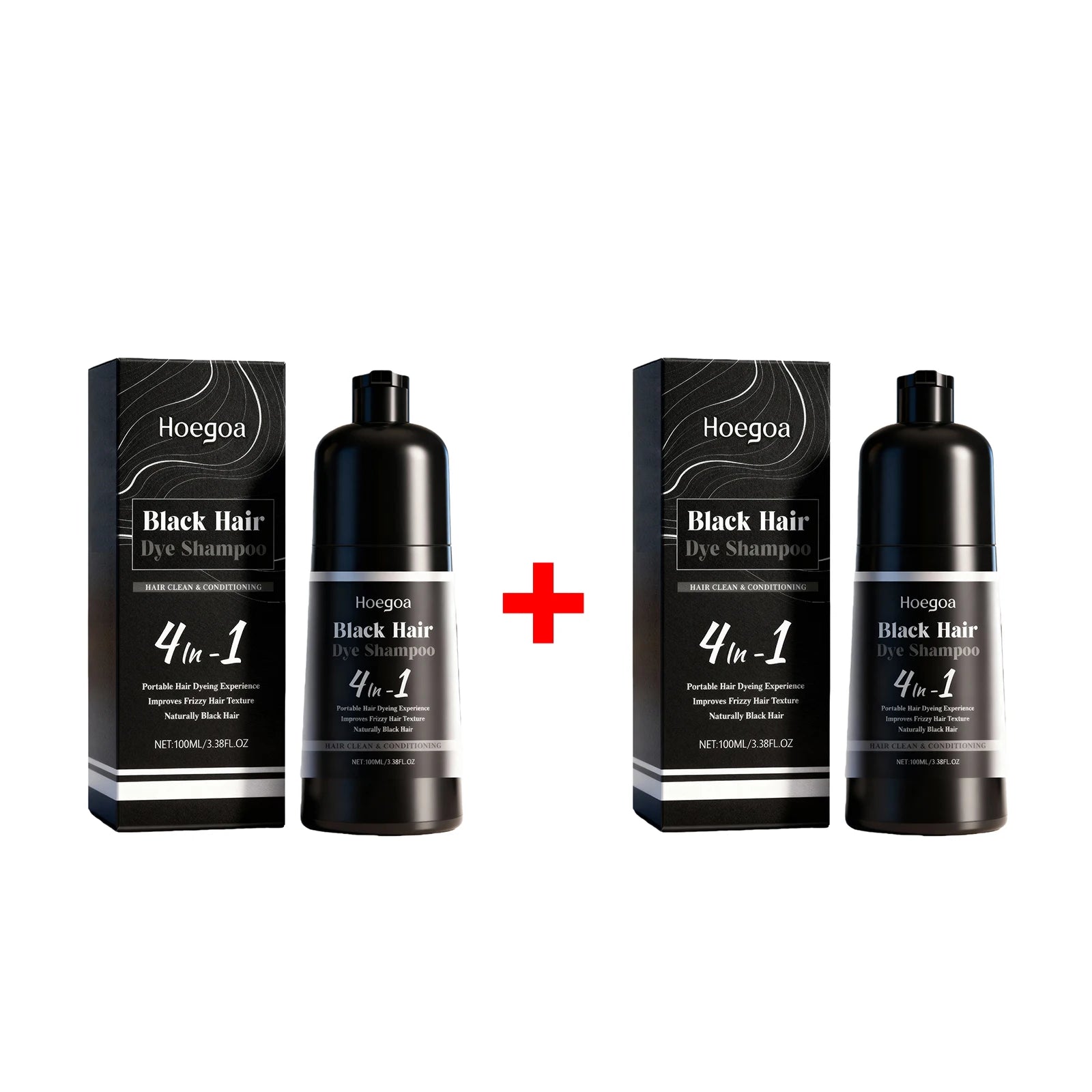 4-in-1 Instant Black Hair Dye Shampoo for Gray Coverage - 14