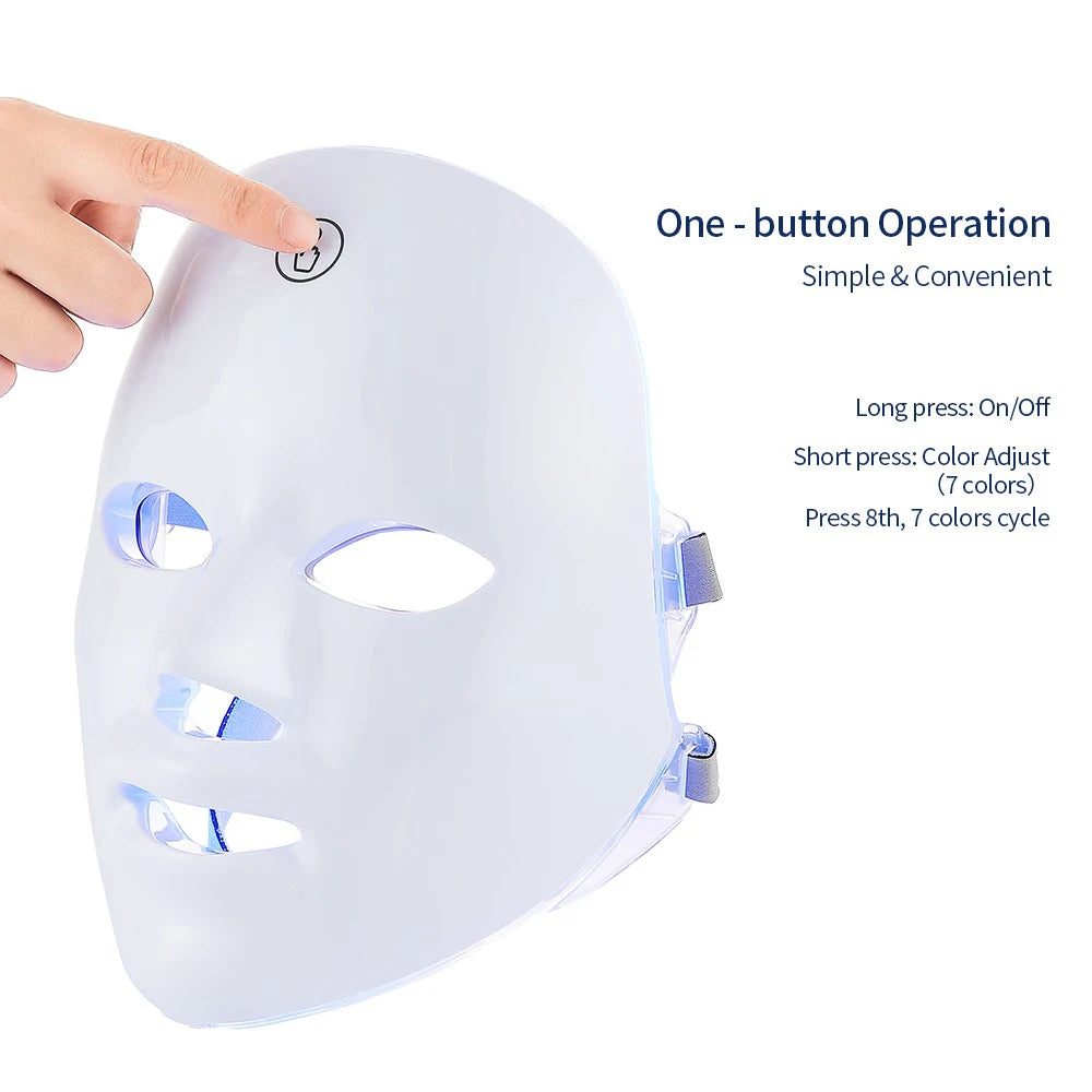 7-Color LED Photon Light Therapy Face Mask for Skin Rejuvenation