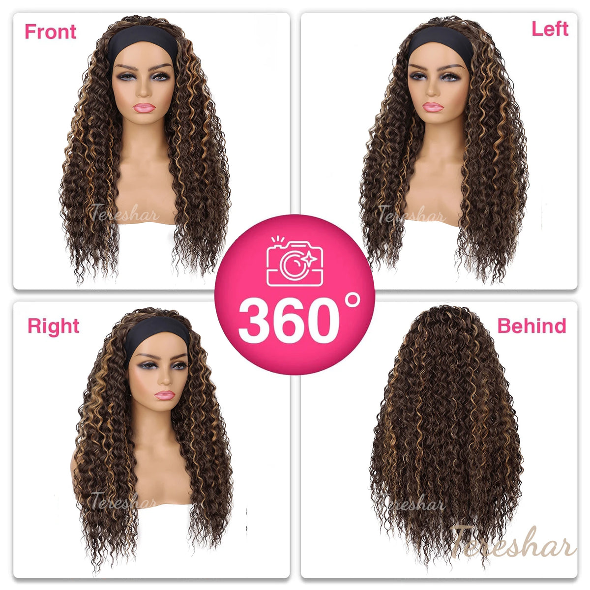 Water Wave Synthetic Headband Wig for Daily Use