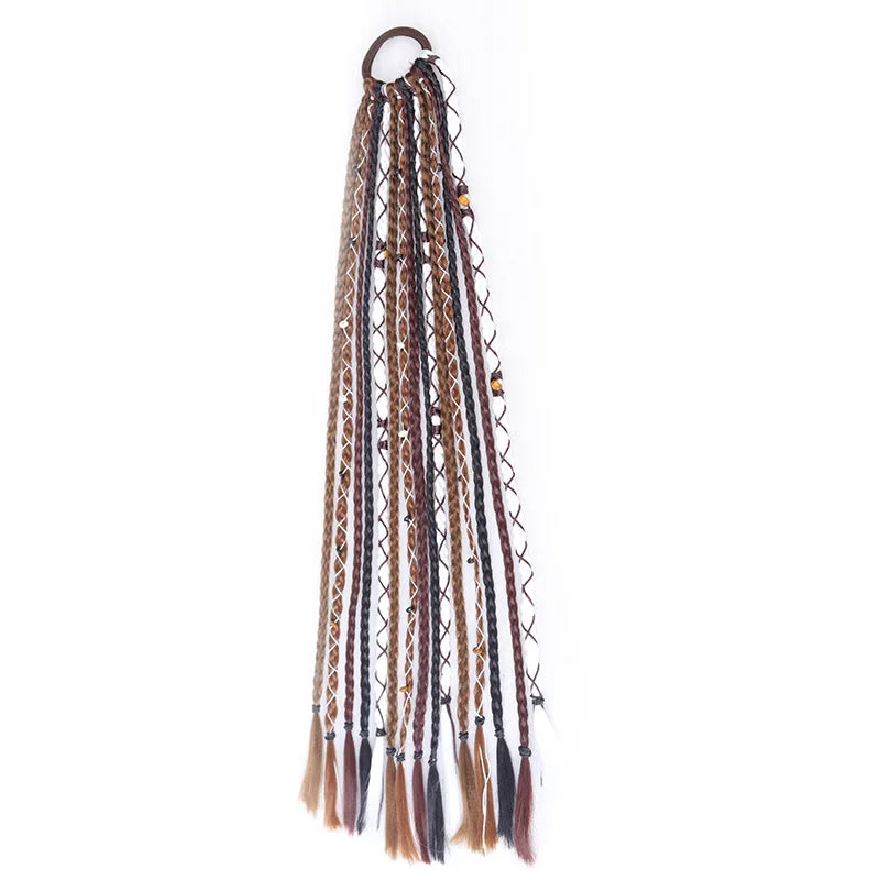 Bohemian Braided Ponytail Extension for Women Hippie Style Hair Accessory - 5