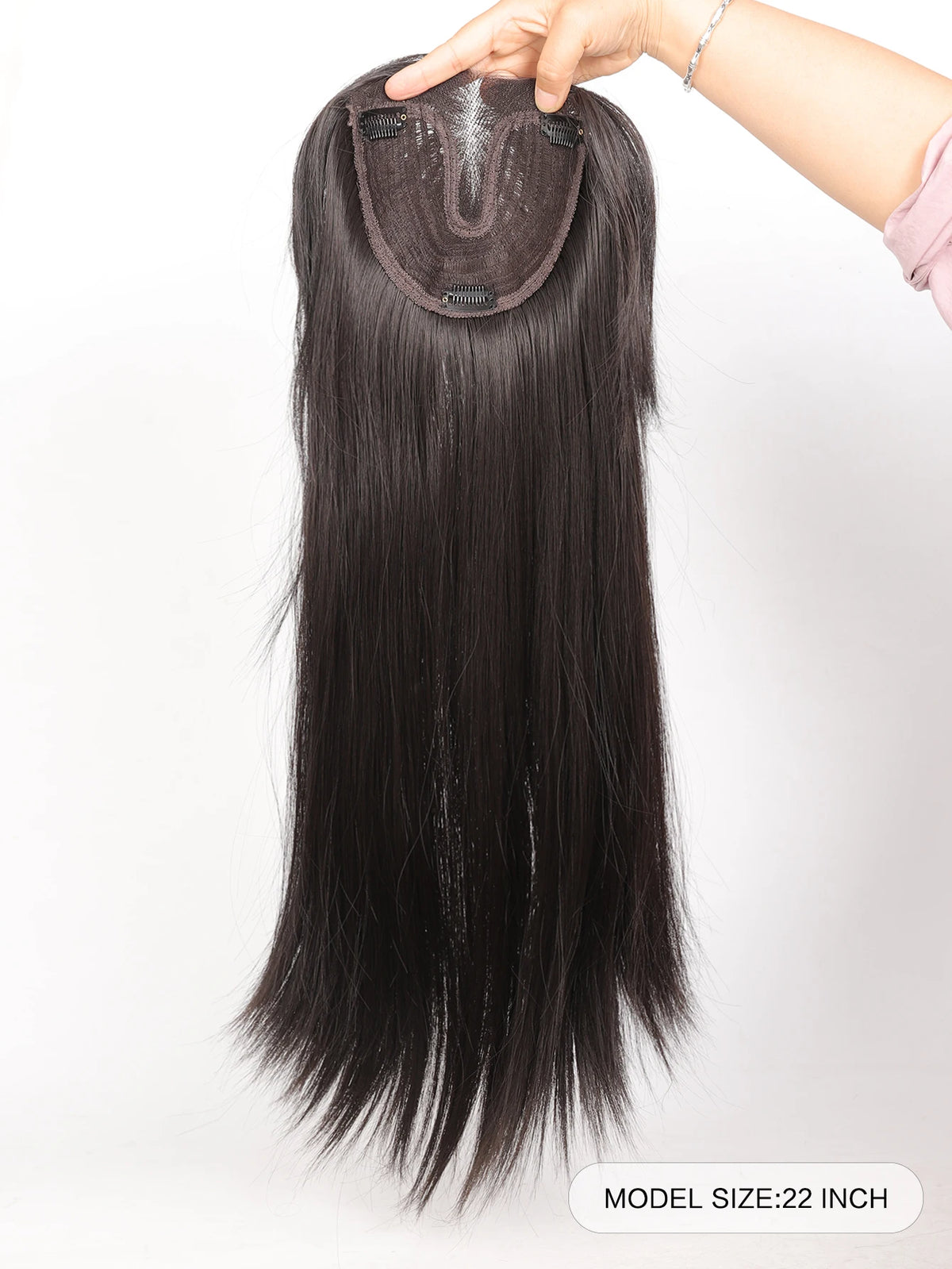 Clip-In Hair Topper with Bangs for Volume and Hair Coverage
