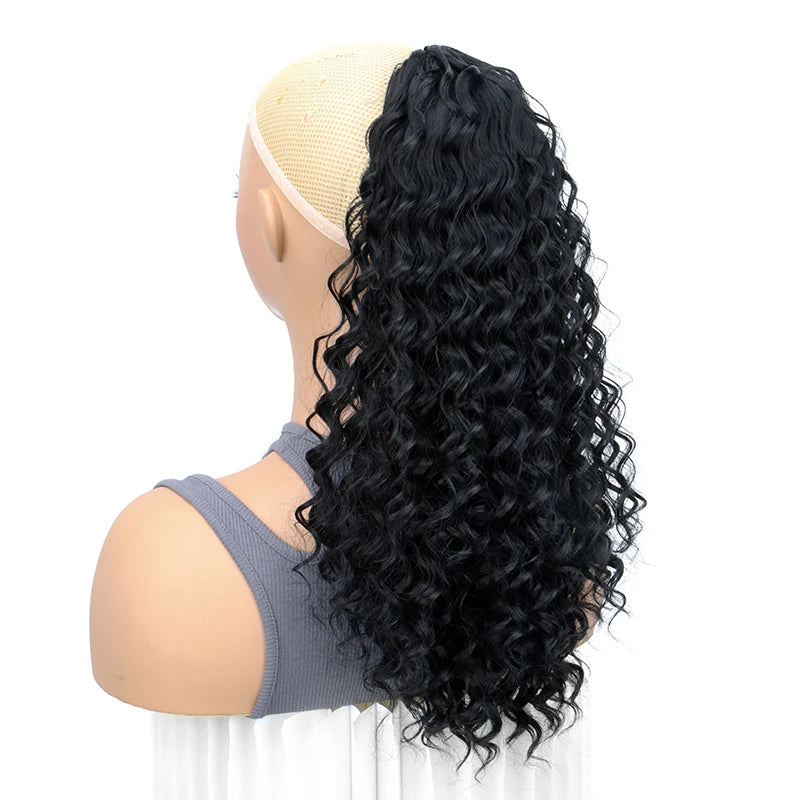 18-Inch Kinky Curly Drawstring Ponytail Hair Extension - 8