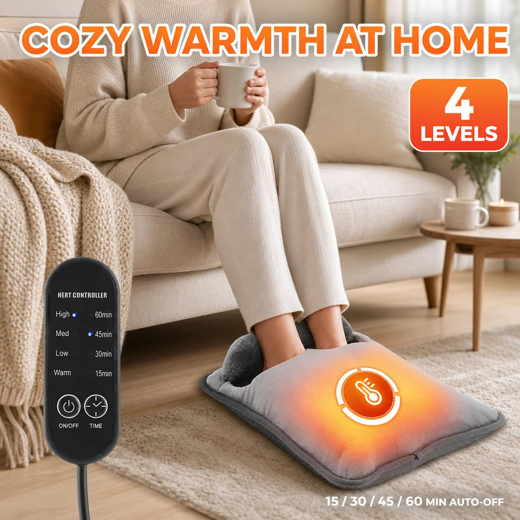 Electric Heated Foot Warmer with Adjustable Temperature and Timer