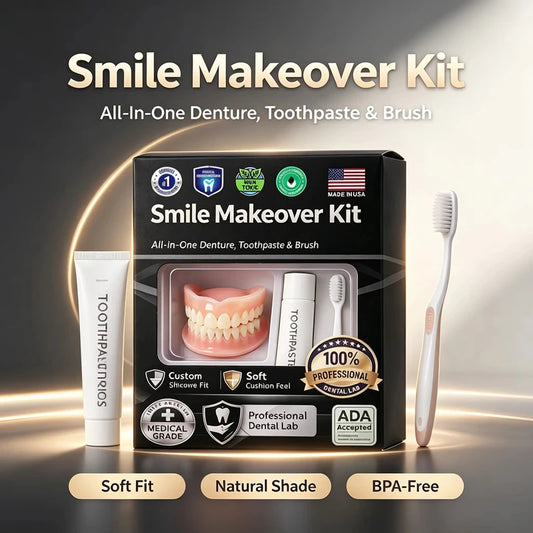 Moldable Silicone Denture Set for Instant Natural Smile Transformation