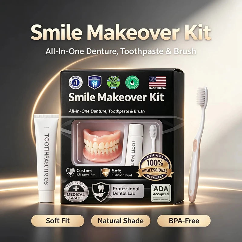 Moldable Silicone Denture Set for Instant Natural Smile Transformation