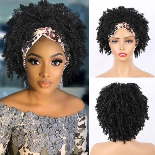 Short Kinky Curly Headband Wig for Easy Daily Styling