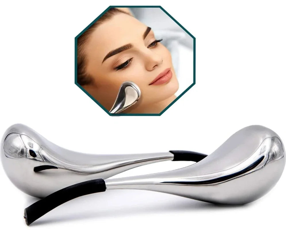 Stainless Steel Cooling Facial Globes for Puffy Eyes and Pore Tightening - 7