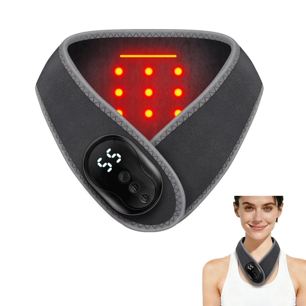 Portable Cordless Vibration Neck Massager Wrap for Pain Relief