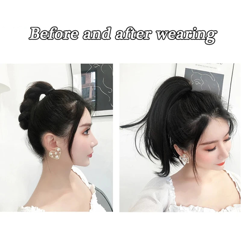 Short Synthetic Claw Clip Ponytail Extension for Natural Voluminous Hair