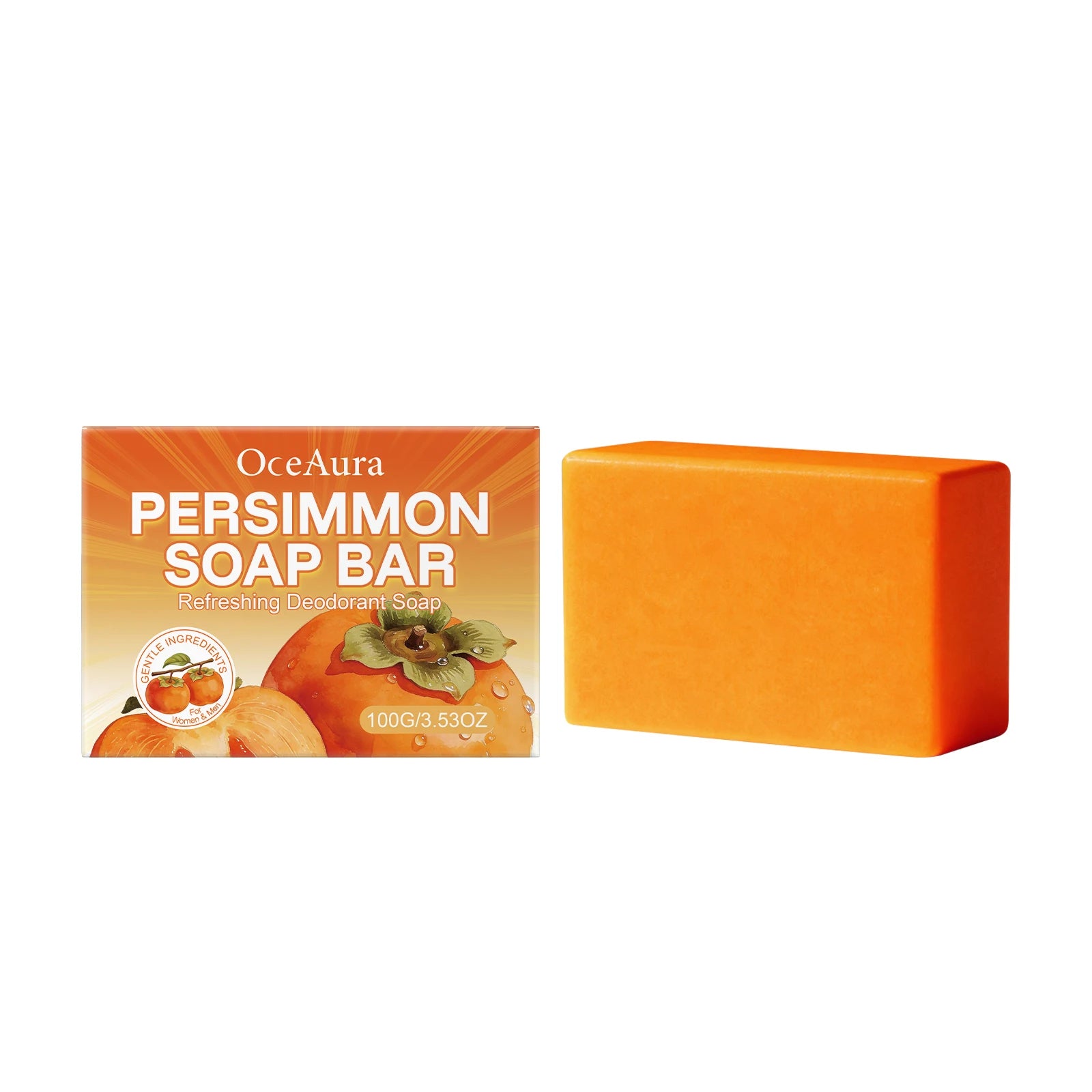 Natural Persimmon Deodorizing Soap Bar for Refreshing Body Odor Control - 19