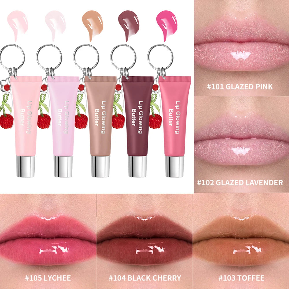 Hydrating Lip Gloss with Keychain for Long-Lasting Moisture and Shine