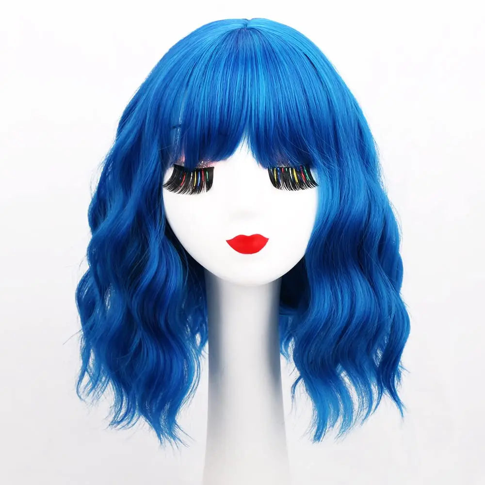 Short Wavy Bob Synthetic Wig for Costume and Daily Wear - 6