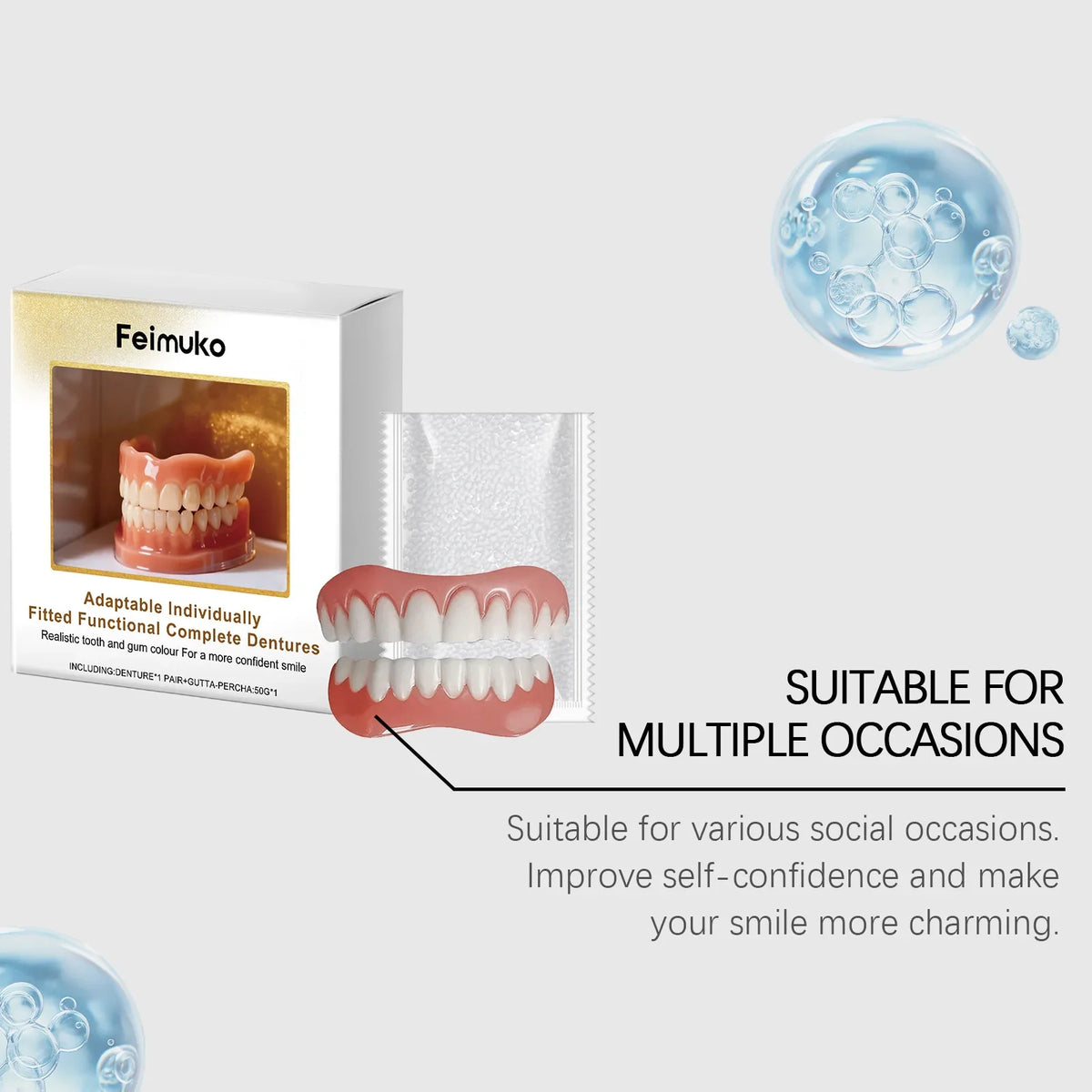 Comfortable Silicone Denture Liner Kit for Instant Smile Enhancement