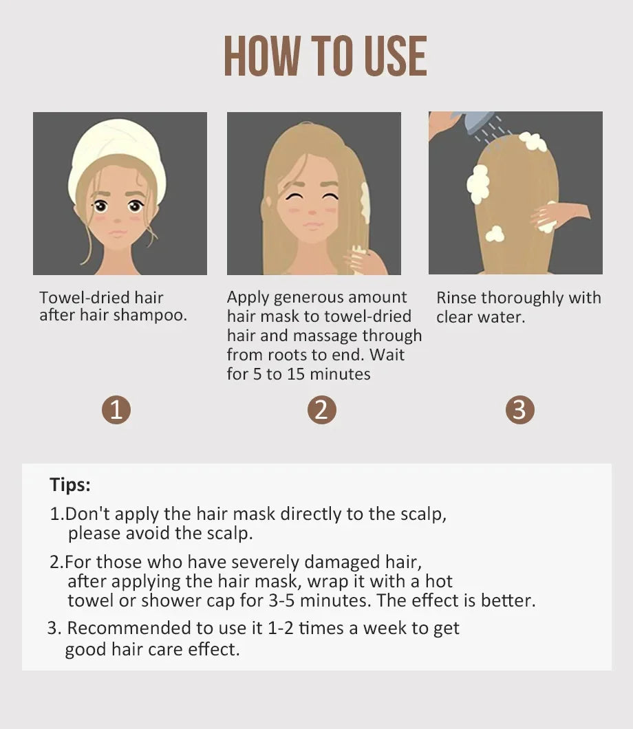 Deep Repair Collagen Hair Mask for Damaged Frizzy and Dry Hair