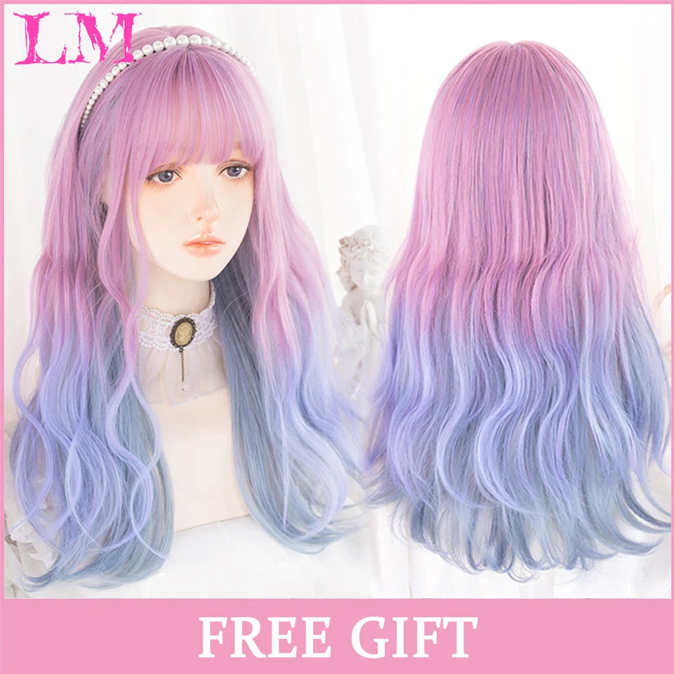 24-Inch Long Pink Cosplay Wig for Costumes - 40