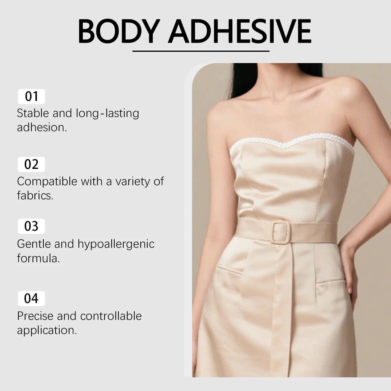 Body Adhesive for Clothing and Skin for Secure All-Day Fashion Hold - 10